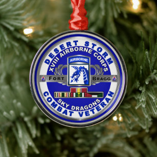 XVIII Airborne Corps Desert Storm Veteran Julgransprydnad Metall