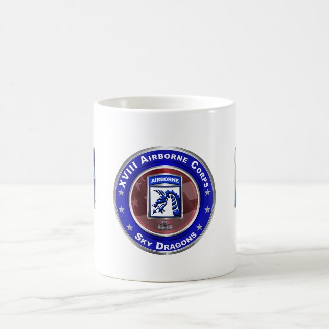 XVIII Airborne Corps Himlar Dragons Kaffemugg (Center)