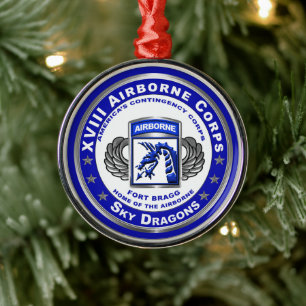 XVIII Airborne Corps Keepsaké jul Julgransprydnad Metall