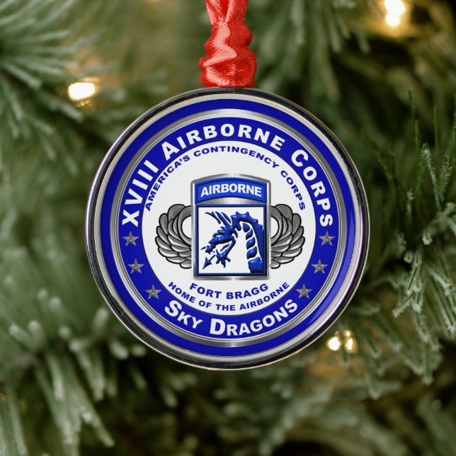 XVIII Airborne Corps Keepsaké jul Julgransprydnad Metall (Träd)