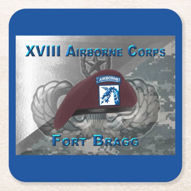 XVIII Airborne Corps Underlägg Papper Kvadrat (Framsidan)