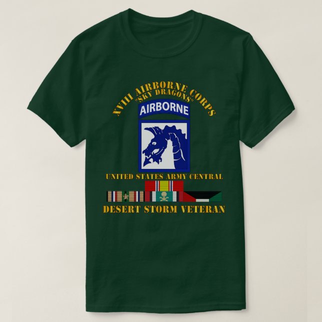 XVIII Corps Central Desert Storm Veteran T Shirt (Design framsida)