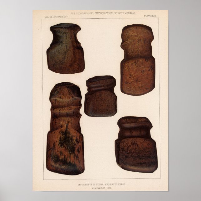 XVIII Stone implements, New mexico Poster (Framsidan)