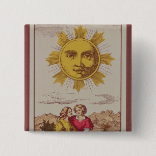 XVIIII Le Soleil, franskt tarotkort av solen Knapp
