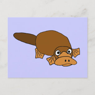 XX- Anka Billed Platypus Tecknad Vykort