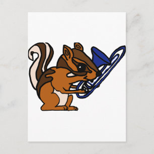 XX- Chipmunk Uppspelning Trombone-Tecknaden Vykort