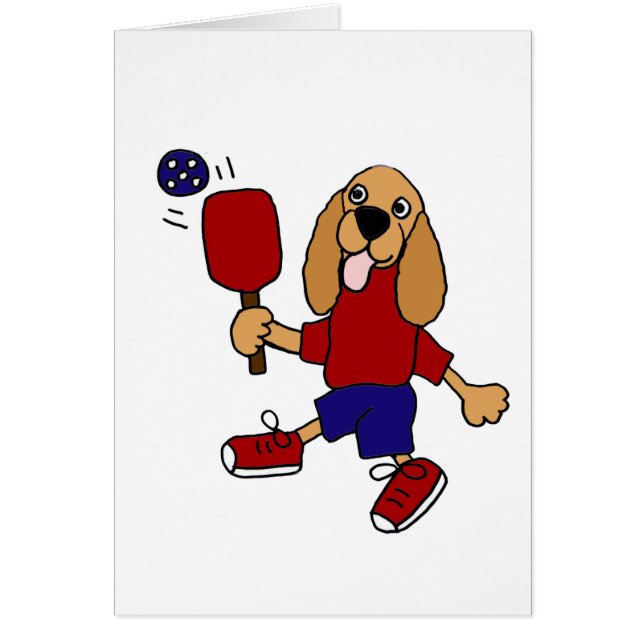 XX- cockerspanielSpaniel som leker den Pickleball Hälsningskort (Framsidan)