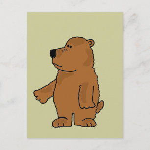 XX- Cute Brown Bear Tecknad Vykort