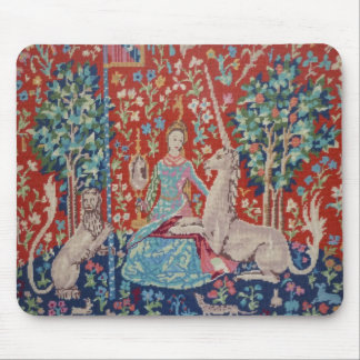 XX- dam och designen för UnicornTapestrykonst Musmatta