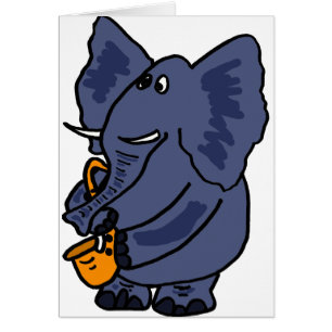 XX- elefant som leker saxofonen Hälsningskort