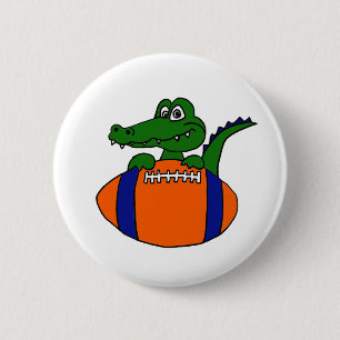 XX- fantastiskalligator på en fotbolltecknad Knapp