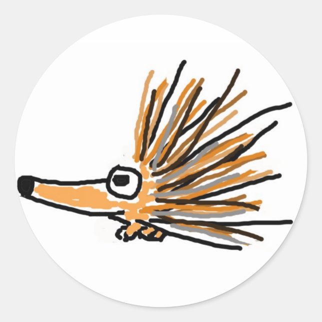 XX- Funky Porcupin Runt Klistermärke (Framsida)