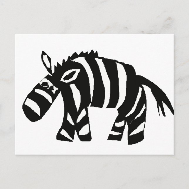 XX- Funky Primitive Art Zebra Vykort (Framsida)