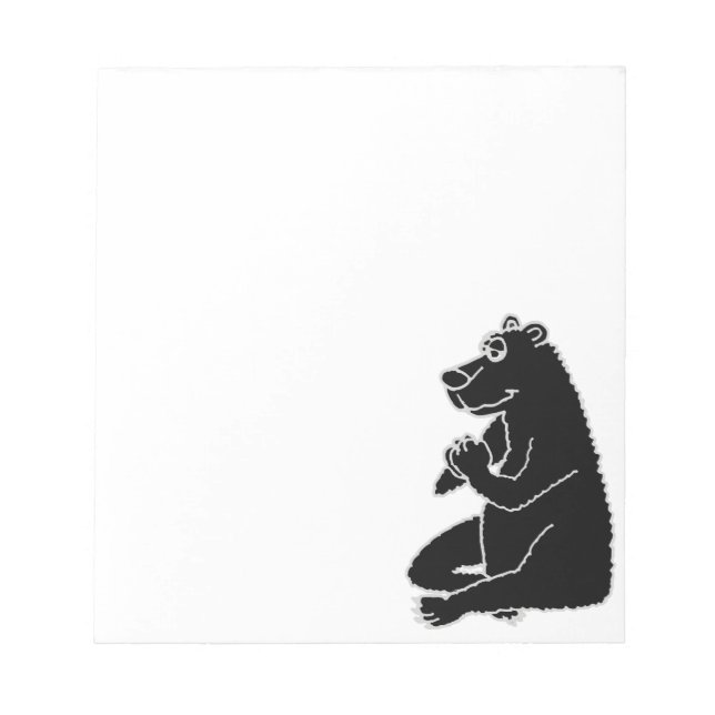 XX- Funny Black Bear gör Yoga Anteckningsblock (Framsida)