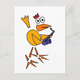 XX- Funny Chicken som spelar saxofonisk Abstrakt A Vykort