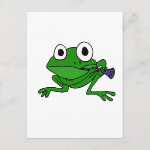 XX- Funny Frog Spela Clarinet Vykort
