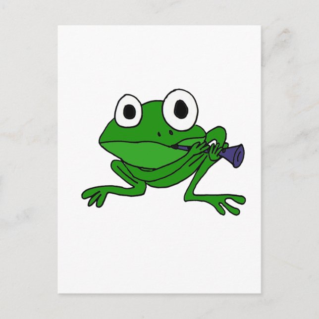 XX- Funny Frog Spela Clarinet Vykort (Framsida)