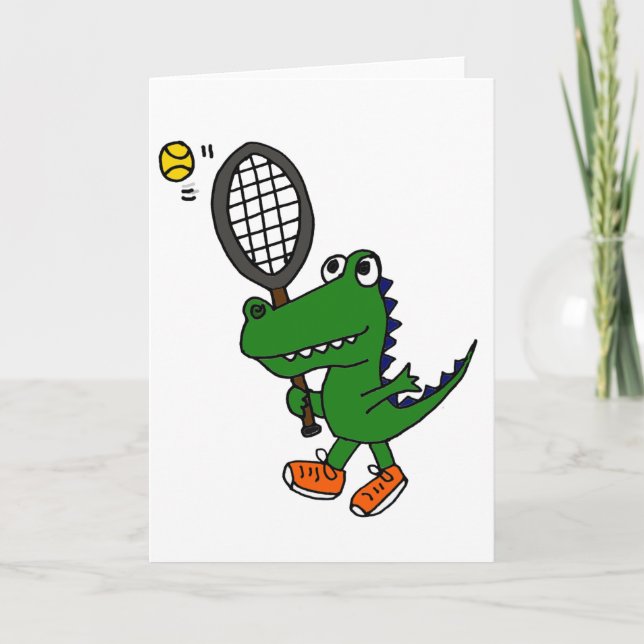 XX- Funny Gator Spelar tennis Kort (Framsida)