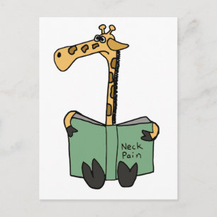 XX- Funny Giraffe Reading Nacke Pain Bok Tecknad Vykort