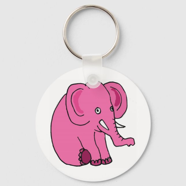 XX- Funny Rosa Elephant Nyckelring (Framsida)