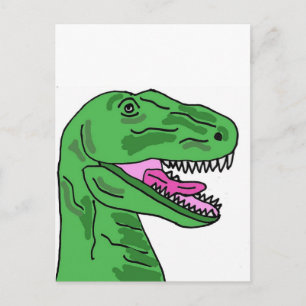 XX- Funny T-Rex Dinosaur-Tecknad Vykort