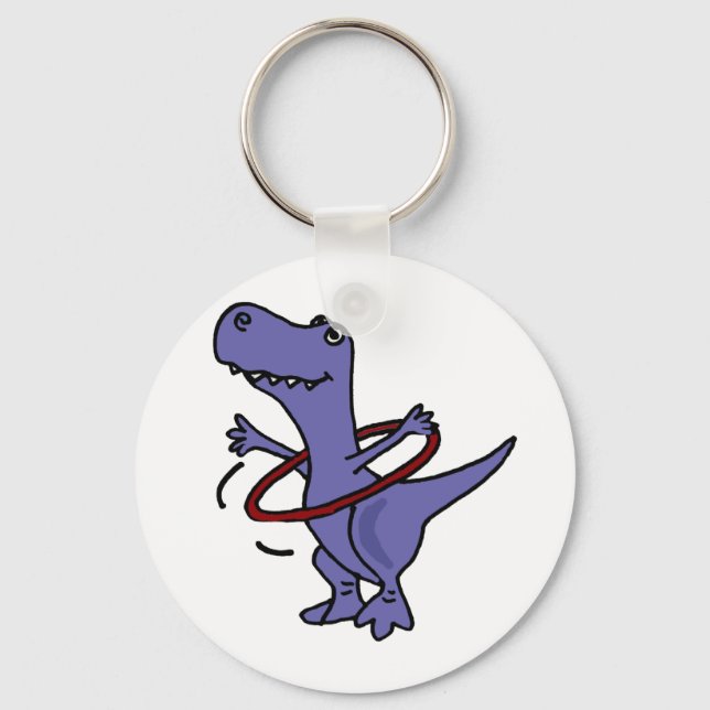 XX- Funny T-rex-dosinosaur med Hula Ring Nyckelring (Framsida)
