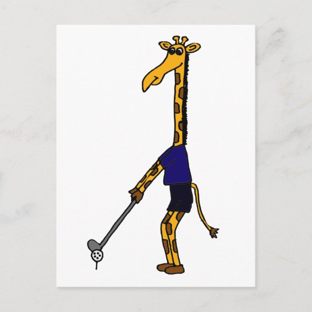 XX- Giraffe-uppspelning av Golf Design Vykort (Framsida)