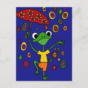 XX- Glorious Frog Dancing in Rain Vykort