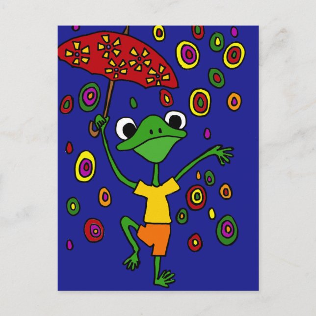 XX- Glorious Frog Dancing in Rain Vykort (Framsida)