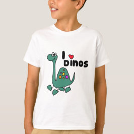 XX- gulligt älskar jag den Dinos designen Tee