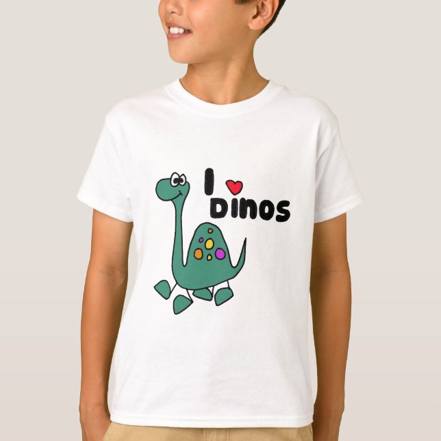 XX- gulligt älskar jag den Dinos designen Tee Shirt (Framsida)