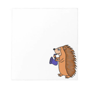 XX- Hedgehog Spelande saxophone Tecknad Anteckningsblock