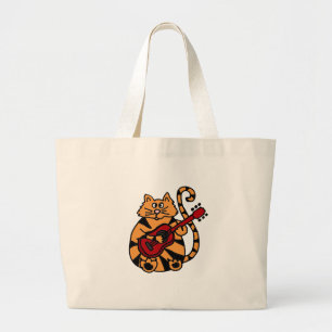 XX- katt som leker gitarrdesign Jumbo Tygkasse