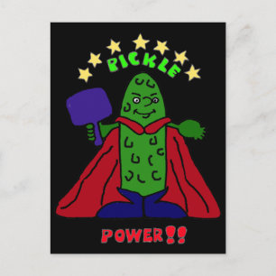 XX-Pickle Power Superhögst-Tecknaden Pickleball Vykort