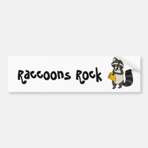 XX- Raccoon som leker saxofontecknaden Bildekal
