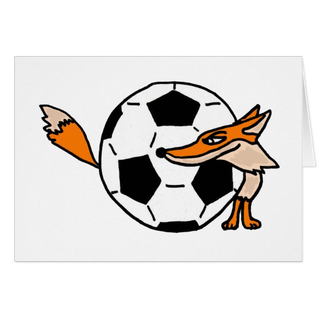 XX- räv bak en fotbollbollkonst Hälsningskort (Framsidan Horizontal)