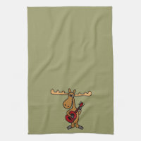 XX- rolig älg som leker gitarrtecknaden