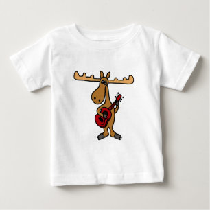 XX- rolig älg som leker gitarrtecknaden T-shirt