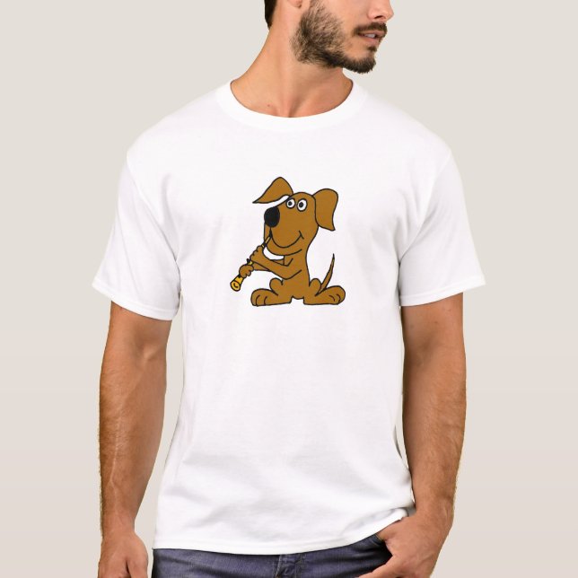 XX- rolig brun hund som leker klarinetten Tröja (Framsida)