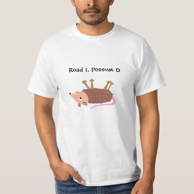 XX- rolig död pungråttaRoadkill tecknad Tee Shirt (Framsida)