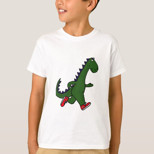 XX- rolig jogga dinosaur med röda gymnastikskor Tröja (Framsida)