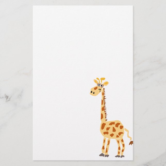 XX- rolig primitiv konstgiraff Brevpapper (Framsida)