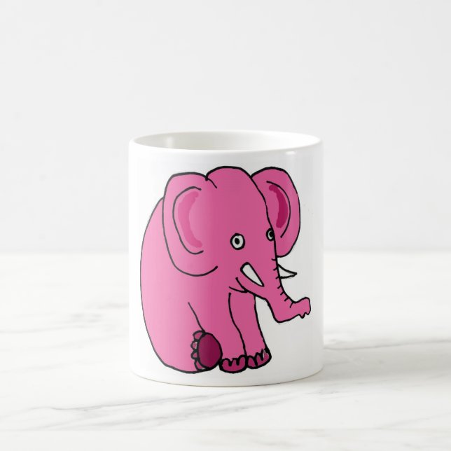 XX- rolig rosa elefant Kaffemugg (Center)