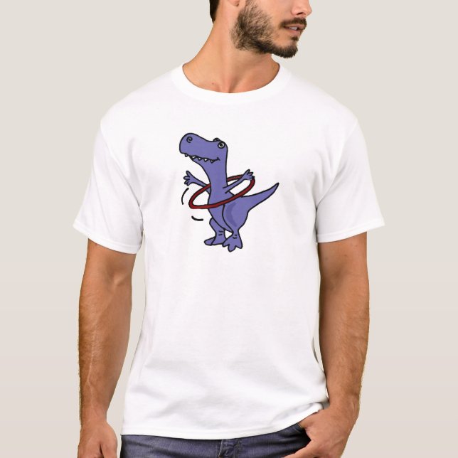 XX- rolig T-rex Dinosaur genom att använda den Tee Shirt (Framsida)