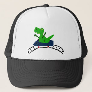 XX- rolig T-rex Dinosaur på berg- och dalbanakons Truckerkeps