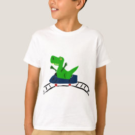 XX- rolig T-rex Dinosaur på berg- och dalbanakonst Tee Shirt