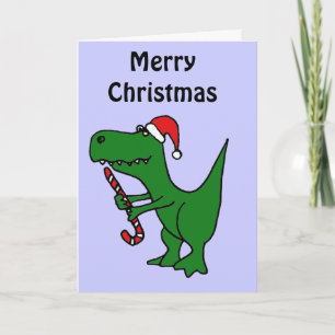 XX- rolig T-rex Dinosaur som ha på sig den Santa Helgkort