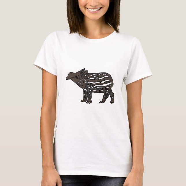 XX- rolig Tapirtecknad T Shirt (Framsida)