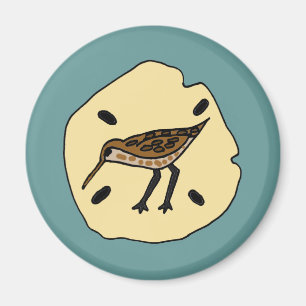XX- Sandpiper på en Sanddollar stranddesign Magnet