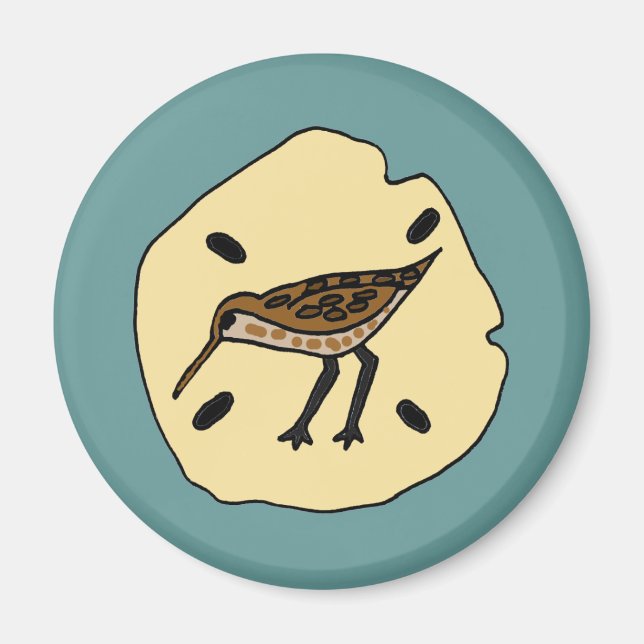 XX- Sandpiper på en sanddollarplatta Magnet (Framsidan)